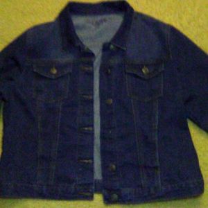 New dark blue denim jeans jacket